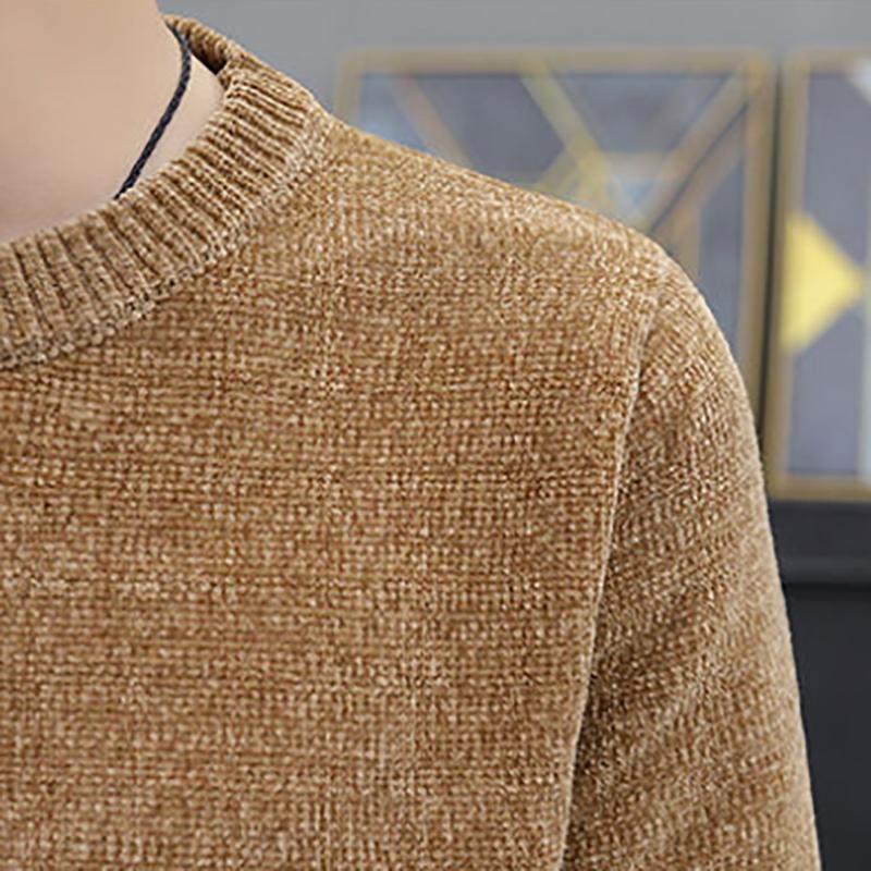 Autumn and Winter Sweater Men's Fashion Handsome Round Neck Sweatshirts Korean Version of The Trend Plus Velvet Thick Sweater