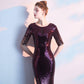 Annual Party Evening Dress Skirt Women High-end Atmospheric Luxury Noble Banquet Host Long Fishtail
