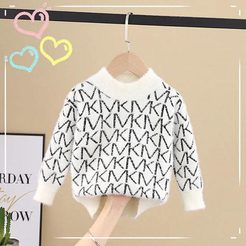 Children's Sweaters Mink Wool Thickening In The Autumn Winter Child Boy's Head Warm Sweater Render Unlined Upper Garment
