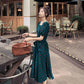 Dress Women's Waist Chiffon Over The Knee Square Collar Retro Casual Fashion French Summer Skirt