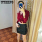 Women Sexy Black PU Leather Pencil Bodycon High Waist Mini Short Skirt