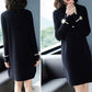 Autumn and Winter Long Thick A-line Knitted Dress Women Loose Pullover Sweater Dress Bottoming Wool Sweater