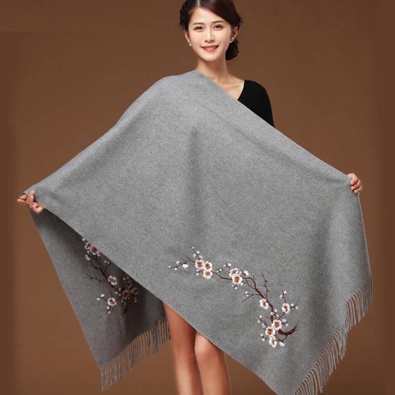 Scarfs for Women Hand-embroidered Print Pashmina Scarf Shawl Wrap Soft Winter Warm Hijab Head Scarves