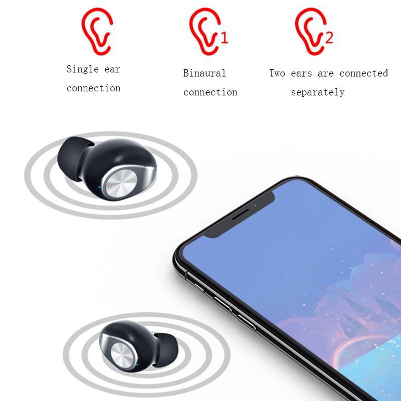 Wireless Bluetooth Earphone In-Ear Lanyard Sports Mini Binaural LED Display Earphone for Ios Andriod