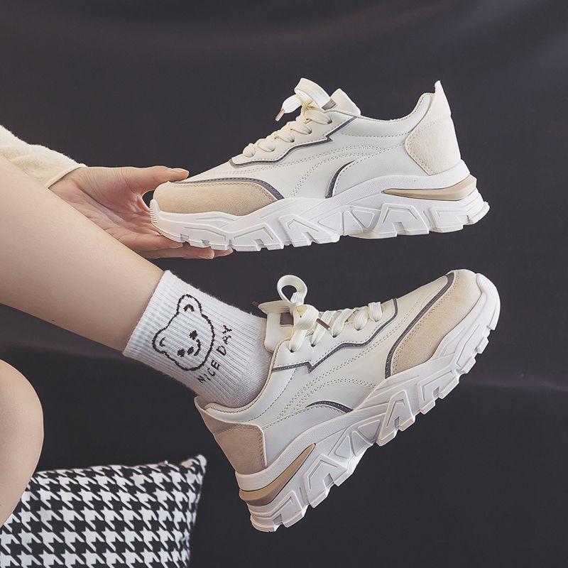 Sports Shoes Female Breathable Dad Wild Casual Light Running Student White Shoes Ins Tide