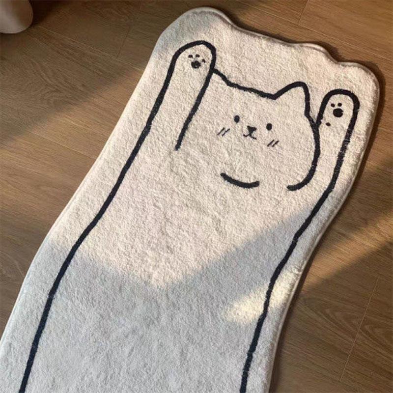 Imitation Cashmere Cute Carpet Girls Dormitory Bedroom Bedside Blanket Non-slip Wear-resistant Machine Washable Cat Blanket Photography Carpet