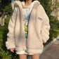 Lamb Velvet Sweater Jacket Women Loose Autumn and Winter Warmth and Velvet Thick Cardigan Zipper Jacket Ladies Warm Casual Jacket