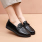 Mother's Shoes Spring and Autumn Leather Shoes Comfortable Soft Sole Non-slip Single Shoes Flat Work Shoes Comfortable Soft Leather Casual Shoes