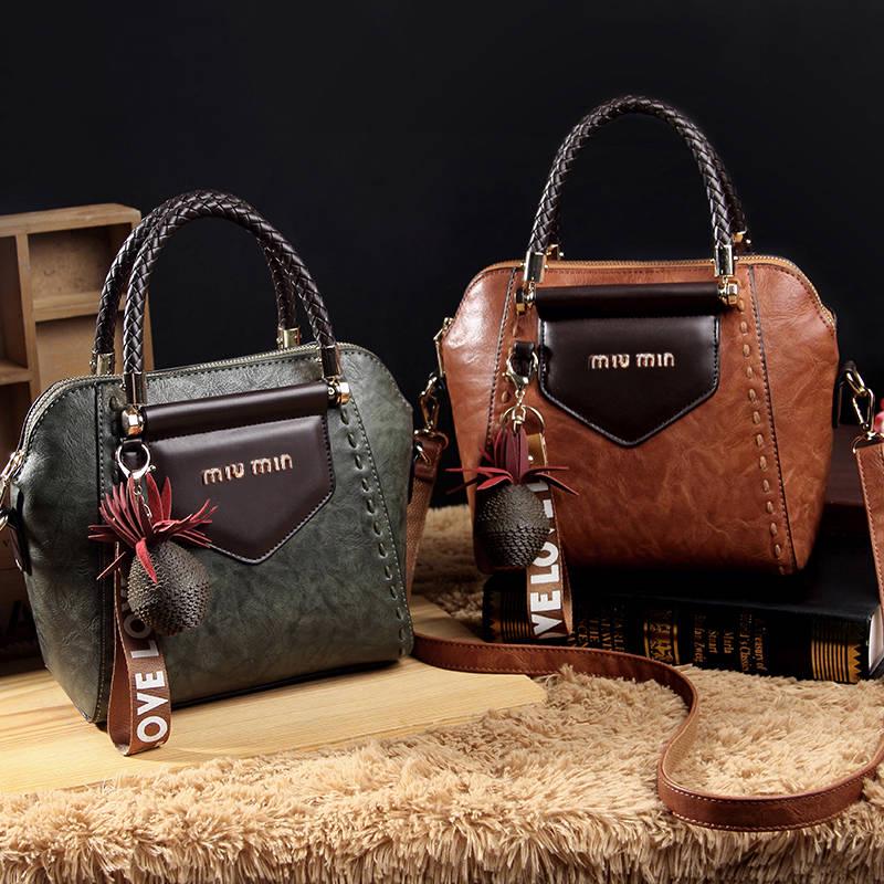 Leather-skinned Women's Bag Korean Version of The Hundred Shoulder Messenger Soft Bag Fashion Atmosphere Handbag