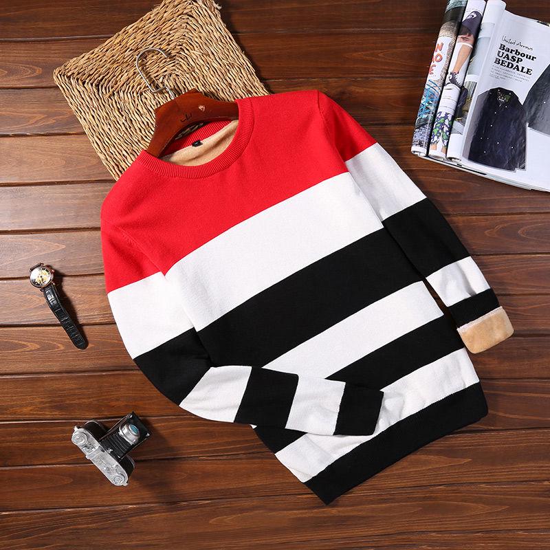 2019 Winter Casual Men's Sweater Stripe Knittwear Mens Sweaters Pullovers Pullover Men Pull Homme