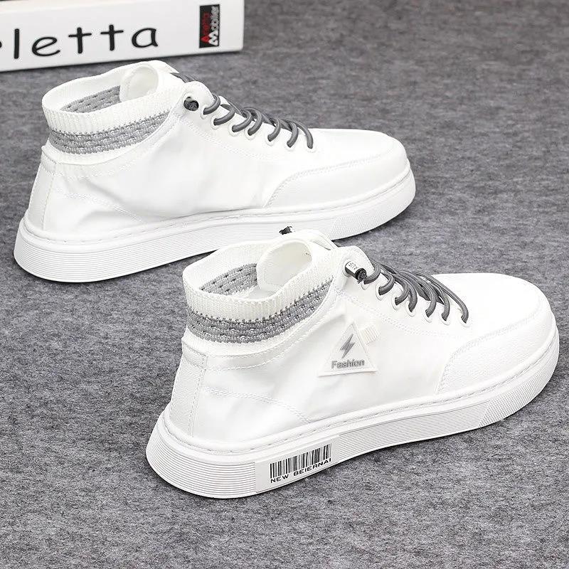 Summer Breathable High-top Shoes Men's Canvas All-match Trendy Shoes Korean Casual Sneakers