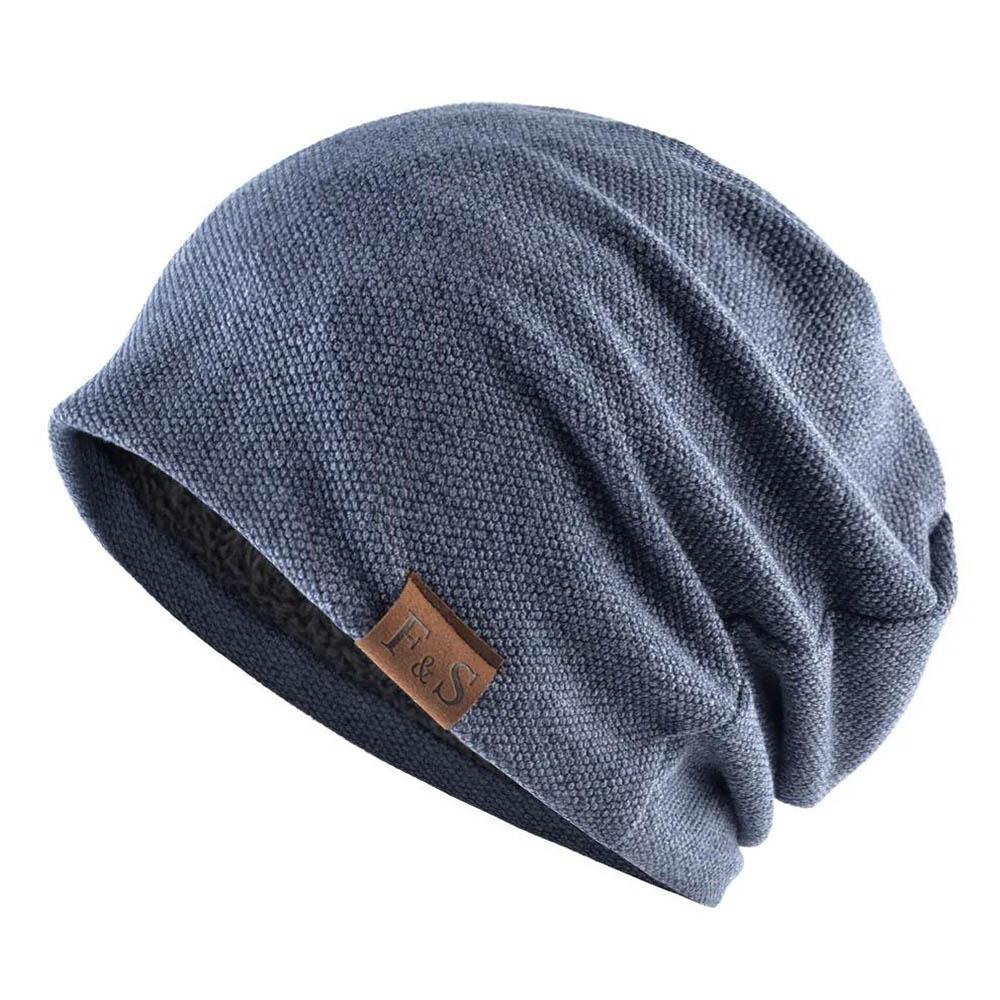 Unisex Pullover Solid Color Hat Loose Casual Knitted Hat Warm Winter Beanie