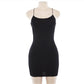 Women Bodycon Party Dresses Backless Spaghetti Straps Clubwear Mini Dress Low Neck Drop Shipping