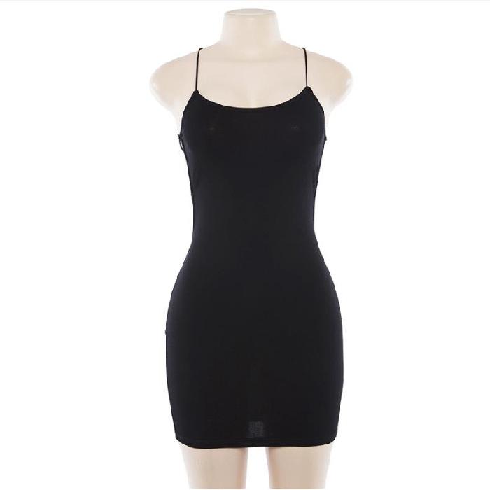 Women Bodycon Party Dresses Backless Spaghetti Straps Clubwear Mini Dress Low Neck Drop Shipping