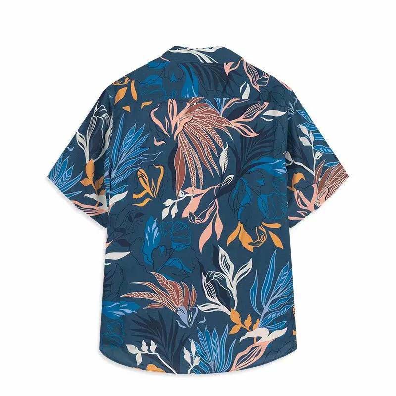 Hawaiian Vacation Wear Beach Shirt Men's Short-sleeved Loose Seaside Flower Shirt