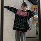 Autumn Winter  Women Fashion Sweater Casual Knitting Sweater Retro Print Round Neck Pullovers Loose Casual Long Sleeve Sweater