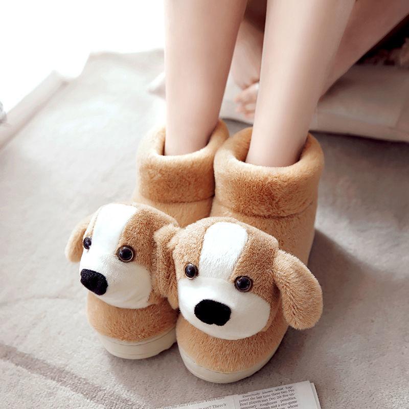 Winter Unisex Cotton Slippers Thick-soled Non-slip Household Couple Slippers Warm Thick Plush Slippers Cartoon Cute Cotton Slippers