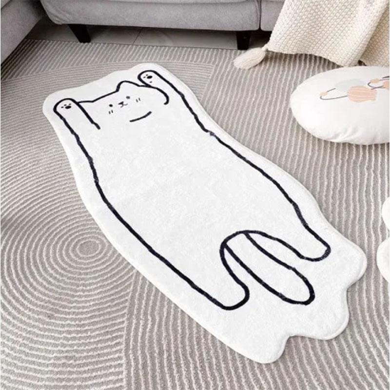 Imitation Cashmere Cute Carpet Girls Dormitory Bedroom Bedside Blanket Non-slip Wear-resistant Machine Washable Cat Blanket Photography Carpet