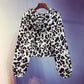 Leopard Print Long-sleeve Hooded Sweatshirt Women Korean Style Short Coat Loose Top