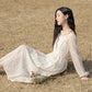 Spring Summer Floral Dress Female Temperament Fresh Chiffon Over The Knee Dress Mid-length