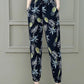 Elastic Waist Printing Boutique Harlan Cotton Trousers Nine Minutes Pants Women Loose Summer High Waist Thin Thin Casual Pants Women