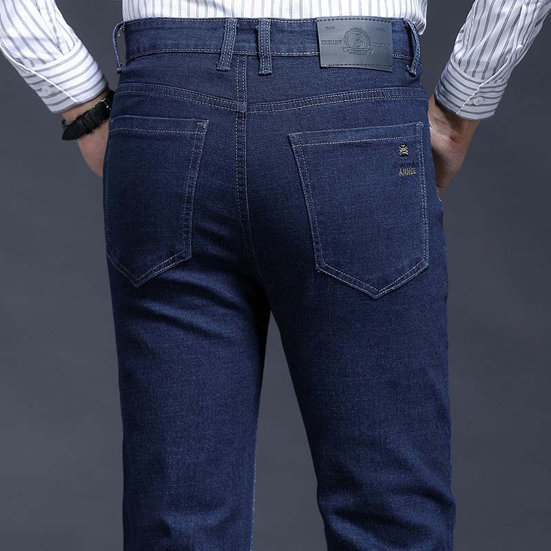 Men's Jeans Pure Color Trousers 2021 Spring and Autumn New Elastic Jeans