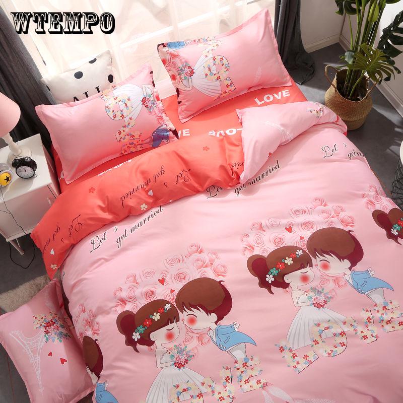WTEMPO Brand Bedding Sets Bed Linen Duvet Cover Flat Sheet Bedding Set Winter King  Queen Bed Set
