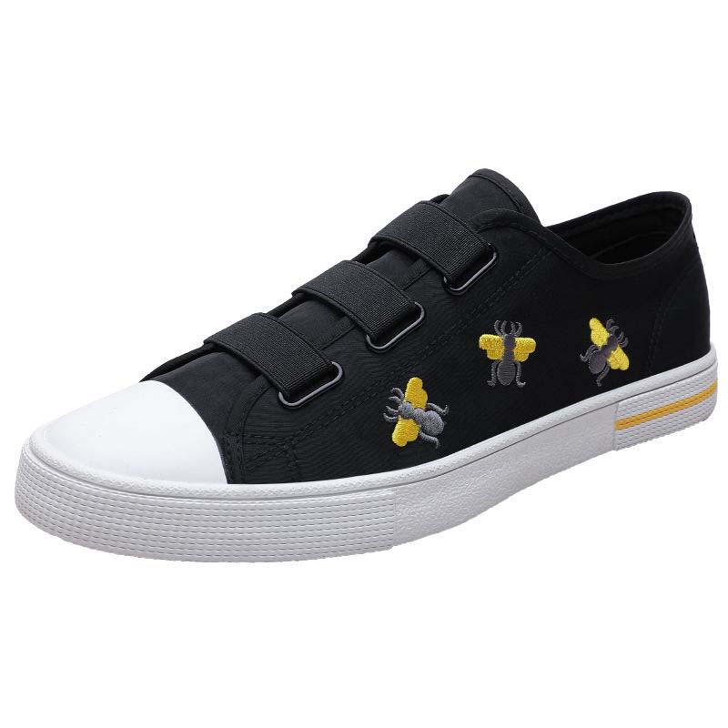 Plus Size 38-44 Summer Men Canvas Sneakers Comfortable Deodorant Running Basketball Shoes Breathable Shockproof Non-slip Bee Shoes
