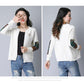 Spring and Autumn Cardigan Short Knitted Top Simple Casual Long Sleeve Sweater Fashion Jacquard Female Jacket