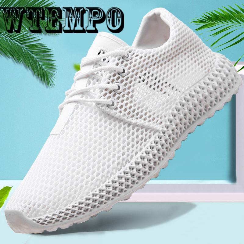 Men Shoes Fashion Comfortable Lace up Sneakers Mesh Flats Summer Sneakers Breathable Casual Shoes