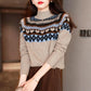 Sweater Women's Half Turtleneck Pullover Knitwear Lingge Korean Loose Top Trending Sweater Autumn and Winter Fluffy Top