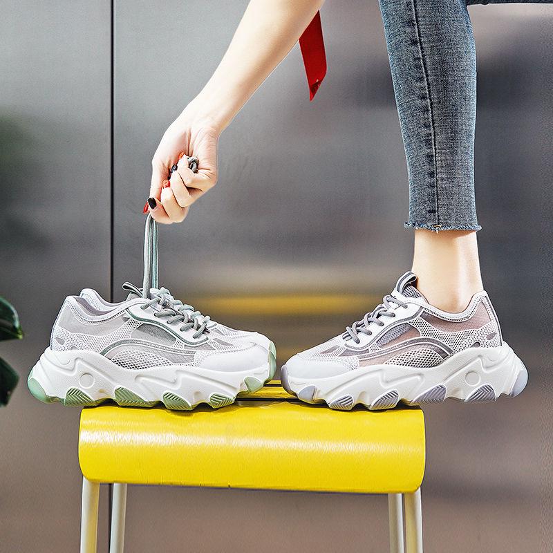 Sneaker Shoes Women Platform Shoes Summer White Wedges Sneakers Ladies Trainers Chunky Sneakers Women  Shoes