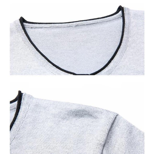 Mens Sweater Winter Warm Knitted Sweater Casual Pullovers V-Neck Long Sleeve Slim Cashmere Sweaters
