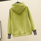 Plush Thick Hoodie Two-piece Suit Women Leisure Loose Sports Suit Stand-up Collar Zipper Hoodie Suit Loose and Comfortable