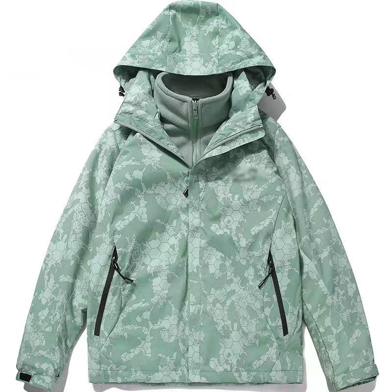 Men's and Women's Same Camouflage Jackets Spring and Autumn Thin Section Outdoor Mountaineering Waterproof Windbreaker Travel Hooded Jacket