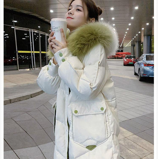 Over The Knee Mid-length Cotton Women's Jacket Winter Cotton Jacket Thick Cotton Jacket Loose Bread