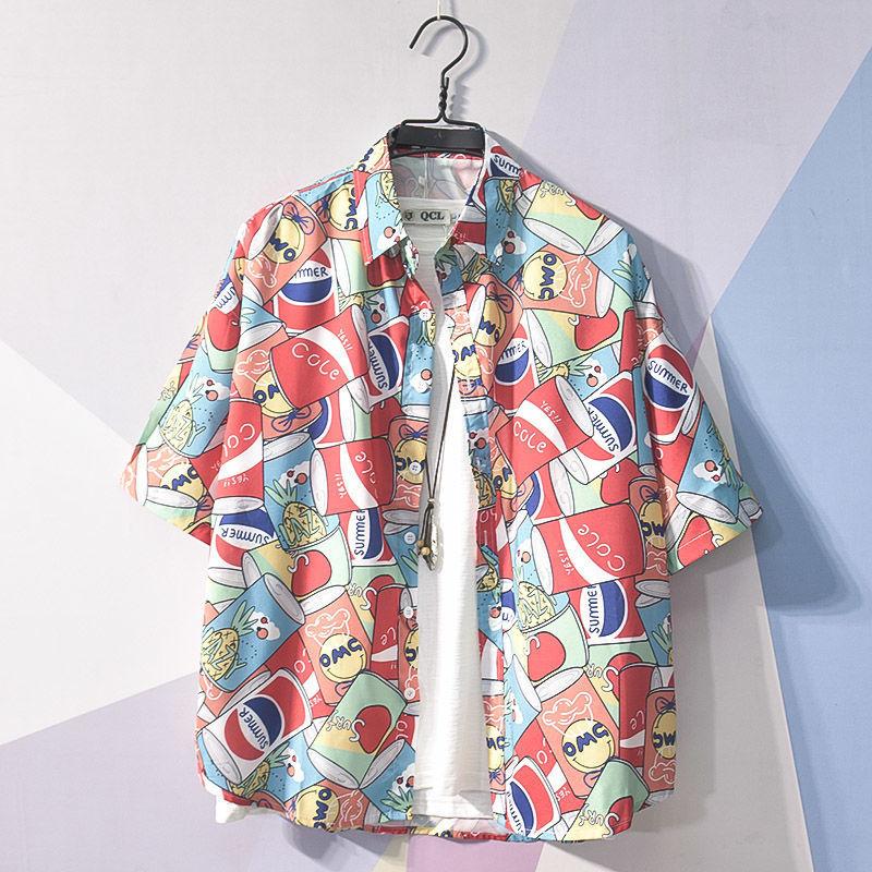 Summer Floral Short-sleeved Shirt Beach Five-point Sleeve Quick-drying Shirt
