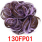 Girls Curly Scrunchie Chignon Rubber Band Multicolor Synthetic Hair Ring Wrap on Messy Bun Ponytails