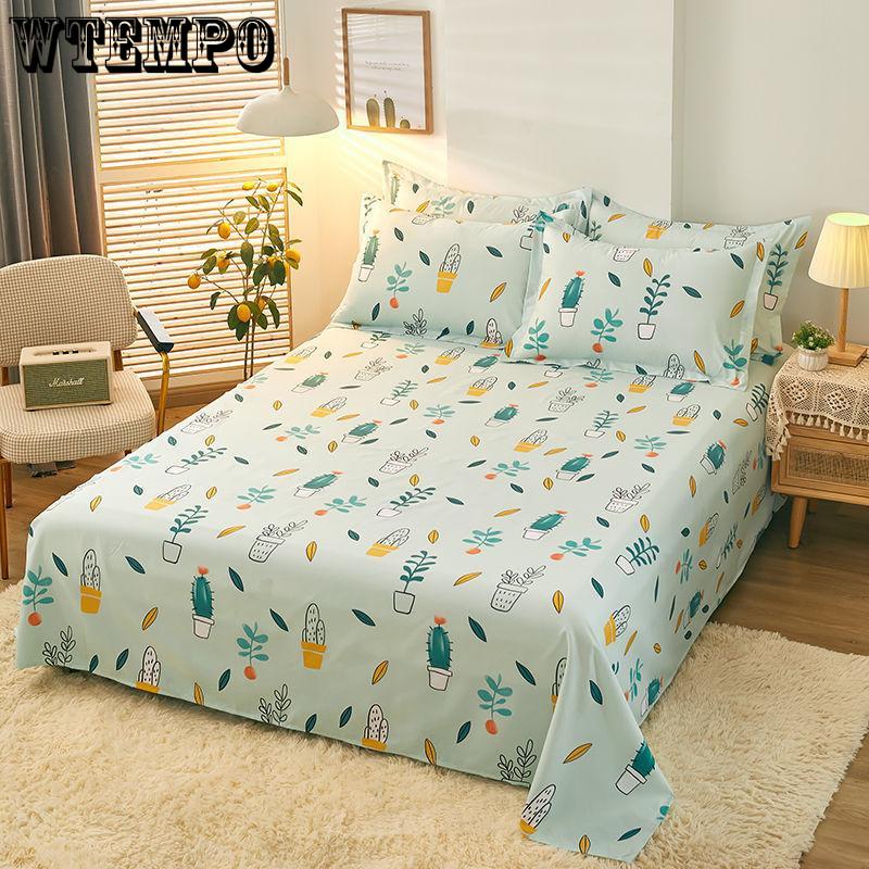 Spring Summer Household Bedding Large Single Piece of Bed Sheet Cotton Single Double Double Printed Bed Sheet