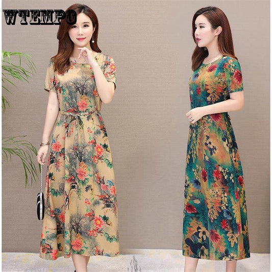 Brand Large Size Fashion Over The Knee Long Skirt Skirt Yarn Dress Summer Women's Clothing