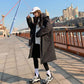 Down Jacket Winter Ladies Fashion Korean Thick Warm Hooded Plus Size Cotton Jacket Mid-length Over-the-knee Down Jacket