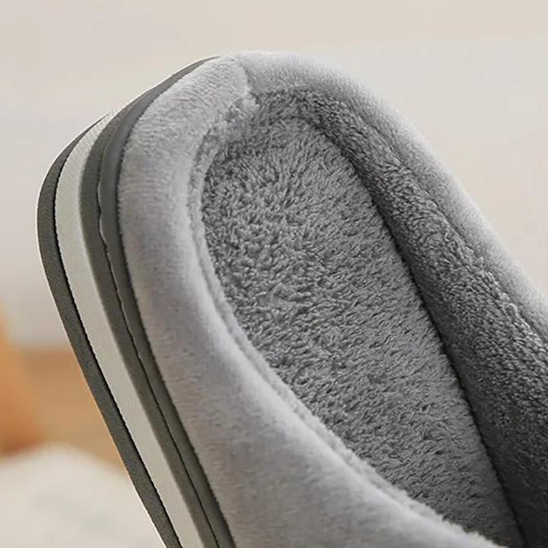 Autumn and Winter Pure Cotton Slippers Indoor Non-slip Soft-soled Shoes Warm Simple Plush Cotton Shoes