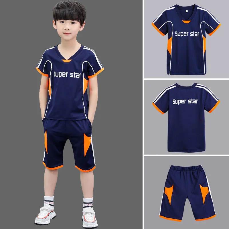 Children's Clothing Summer Short-sleeved Suit Breathable Light Thin Sports Clothing Leisure Sports Two-piece Set