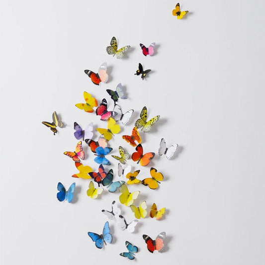 3D color stereo butterfly refrigerator decoration 19 8 colors optional H1-001 with glue