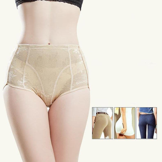 Women's Spring Summer Large Size Causal Briefs High Waist Solid Color Seamless Lace Hip Lift Panties