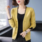 Autumn and Winter V-neck Knitted Sweater Ins Style Casual Short Jacket Fashion Simple Female Jacket