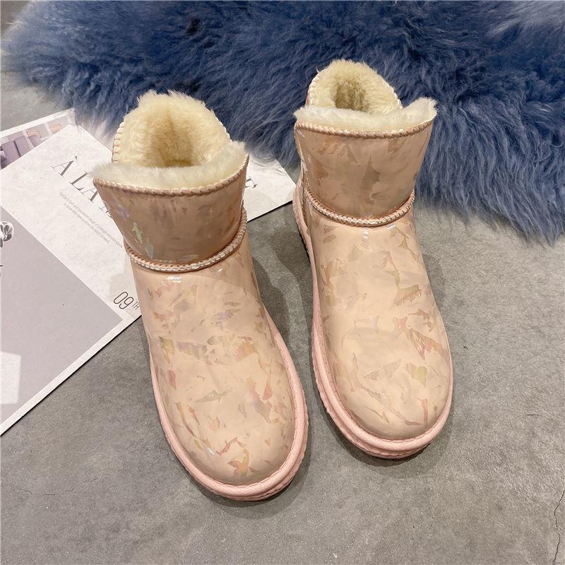 Short Tube Snow Boots Women Korean Version Plus Velvet Padded Short Boots Autumn and Winter All-match Warmth and Non-slip Cotton Shoes