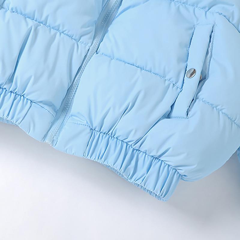 2021 New Women Parkas Thick Warm Winter Jackets Solid Black Blue Fashion Night Club Sexy Short Coats Crop Tops Turtleneck Casual Female Down Jacket N