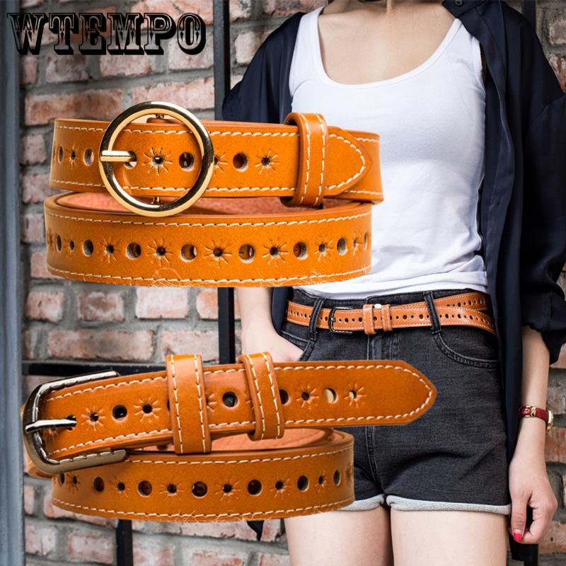 WTEMPO Belt Women's Faux Leather Buckle Skinny Belt Thin Waistband Sashes