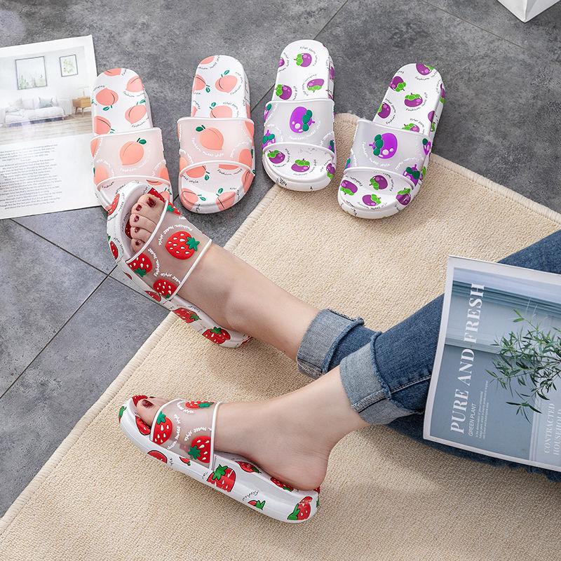 Summer Ladies Cartoon Non-slip Sandals  Slippers Home Soft-soled Bathroom Slippers Cartoon Cute Thick-soled Slippers